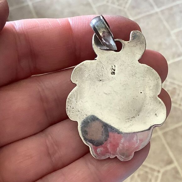 STERLING SILVER 925 VINTAGE OVAL MOON STONE LARGE PENDANT​ - Picture 5 of 6